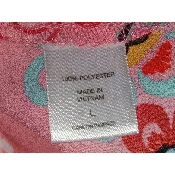 7th Avenue Design Studio New York & Co V-Neck Top Women's Size Large Front Tie - Picture 9 of 12